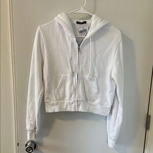 Brandy Melville Cropped Zip Up Hoodie